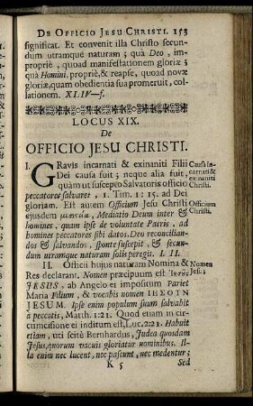 Locus XIX. De Officio Jesu Christi - Locus XXI. De Gratia Vocationis