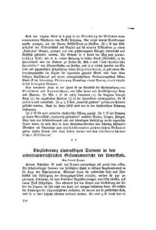 Eingliederung planmäßigen Turnens in den arbeitsunterrichtlichen Gesamtunterricht der Unterstufe