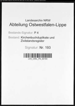 Zivilstandsregister von Lütgendortmund (A 1811). (Gemeinde: Lütgendortmund, Stadt Dortmund)