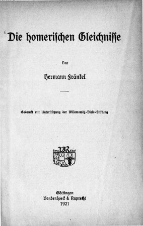 Die homerischen Gleichnisse