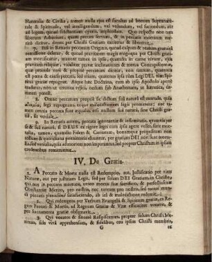 IV. De Gratia