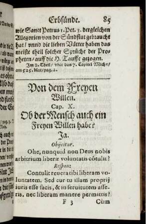 Von dem Freien Willen. Cap. X.