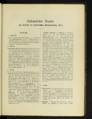 Systematisches Register