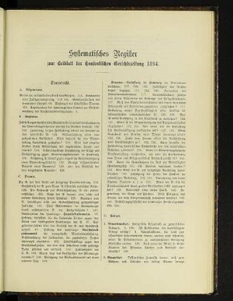 Systematisches Register
