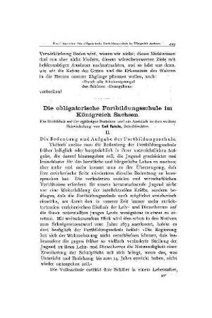 Die obligatorische Fortbildungsschule im Königreich Sachsen : II.