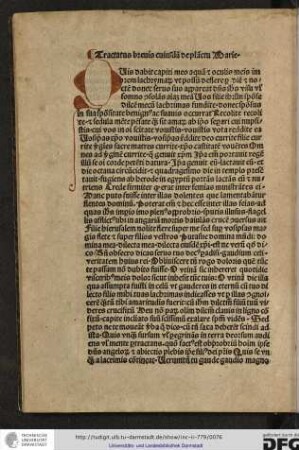 Tractatus brevis cuiusdam de planctu Marie.