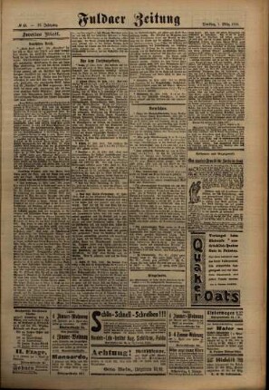 Zweite Ausgabe vom Dienstag, den 01. März 1910.