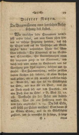 Vierter Nutzen. Die Vergewisserung einer herrlichen Auferstehung des Leibes.