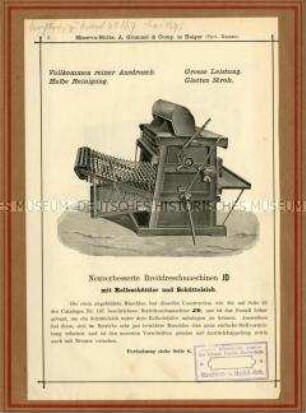 Neuverbesserte Breitdreschmaschine JD mit Rollschüttler und Schüttelsieb.