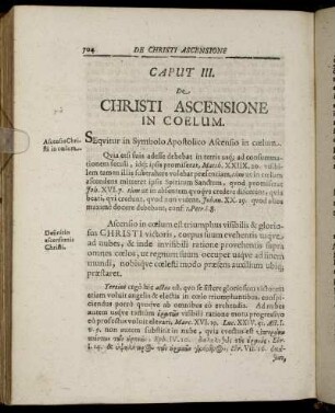 Caput III. De Christi Ascensione In Coelum.