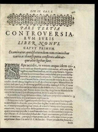 Pars Tertia Controversiarum Iuris Liber Nonus.