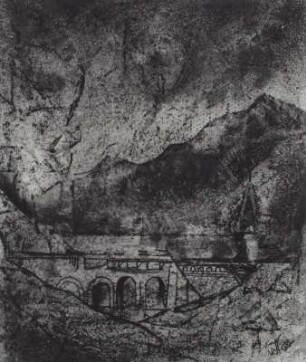 Abstrahierte Komposition "Mountain Lake"