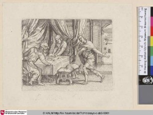 [Tobias berichtet Tobit über dem Toten auf dem Marktplatz; Tobit receiving the report about the killed man]