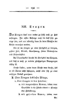 XIII. Tragen