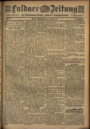 Zweite Ausgabe vom Mittwoch, den 13. November 1901.