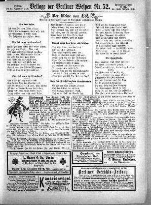 Beilage der Berliner Wespen Nr. 52