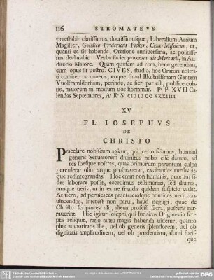XV Fl. Iosephus De Christo