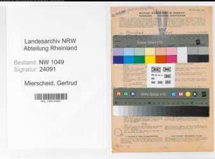 Entnazifizierung Gertrud Mierscheid , geb. 04.04.1896 (Lehrerin)