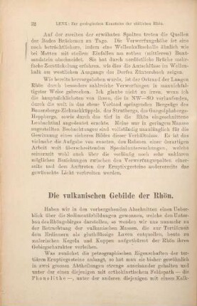 Die vulkanischen Gebilde der Rhön.