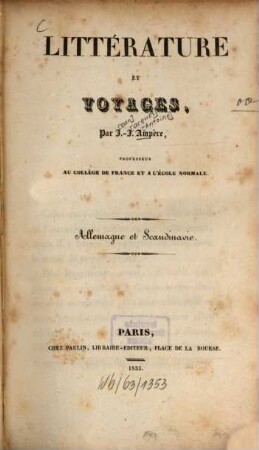 Littérature et voyages : Allemagne et Scandinavie