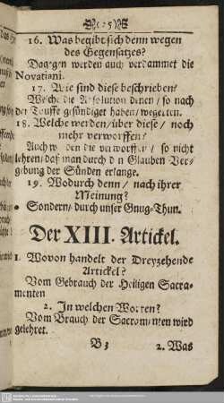 Der XIII. Artickel