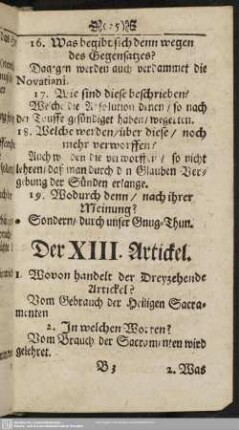 Der XIII. Artickel