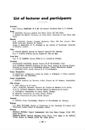 35-38, List of lecturers and participants