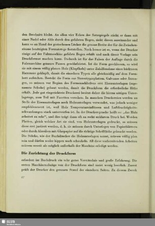 Die Zurichtung der Druckform