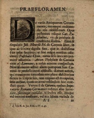 Exercitationem hist. de tribus coronis imperatoriis Germanica, Lombardica atque Romana