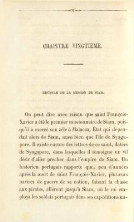 Chapitre vingtième. Histoire de la mission de Siam