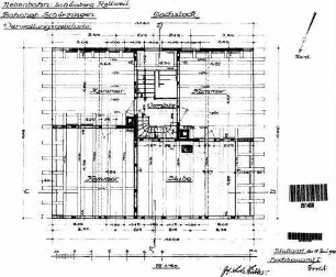 Schörzingen: Empfangsgebäude Verwaltungsgebäude Grundriß DG (mit Gebälk)