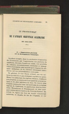 Le Protectorat De L'Afrique Orientale Allemande En 1905-1906