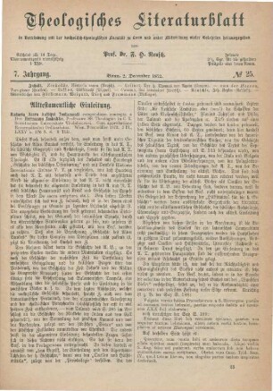 593-595 Alttestamentliche Einleitung