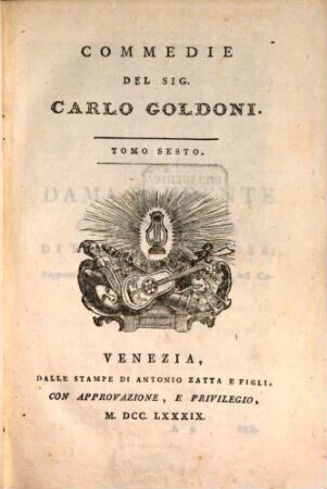 Commedie Del Sig. Carlo Goldoni. 6