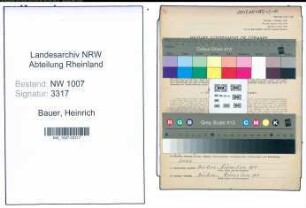 Entnazifizierung Heinrich Bauer , geb. 16.01.1899 (Vorsitzender)