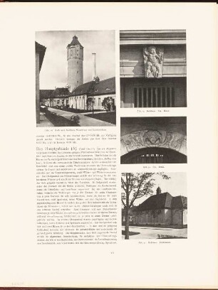 Rudolf Virchow-Krankenhaus, Berlin: Ansichten Badehaus, Maschinenhaus und Wasserturm, Rückansicht Badehaus, Details Badehaus (aus: Neubauten der Stadt Berlin, Bd. VI, 1907)