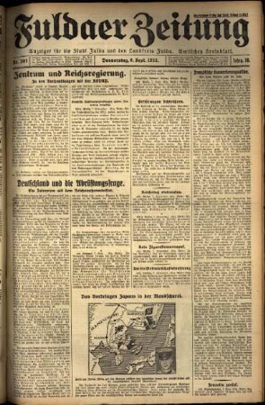 Erste Ausgabe vom Donnerstag, den 08. September 1932.