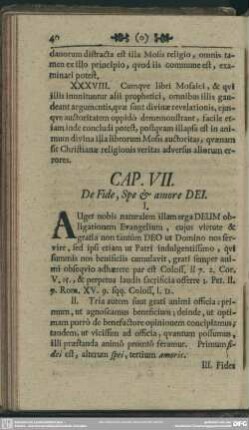 Cap. VII. De Fide, Spe & amore DEI