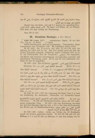 IX. Christliche Theologie: a. Die Bibel. [8° Cod. Ms. arab. 101 - 8° Cod. Ms. arab. 122]