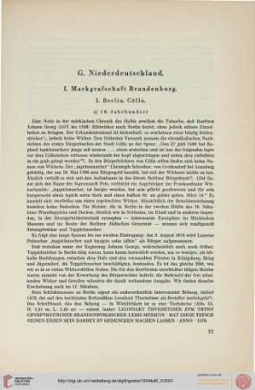 I: Markgrafschaft