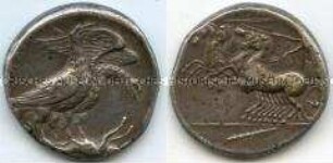 Fälschung einer Tetradrachme aus Akragas, Sizilien