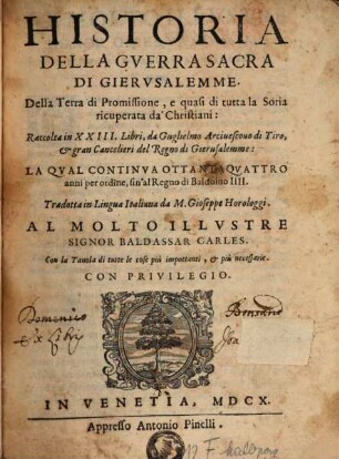 Historia della guerra s. di Gierusaleme