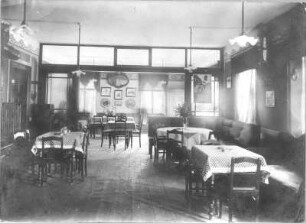 Fischbach (Arnsdorf-Fischbach), Wilschdorfer Straße 3. Gasthof zum Erbgericht (um 1890). Gastraum