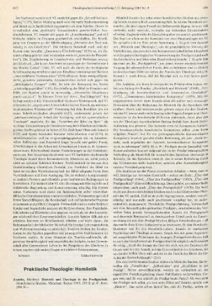 Praktische Theologie: Homiletik