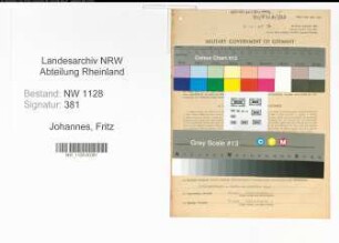Entnazifizierung Fritz Johannes , geb. 16.08.1909 (Fahrer)