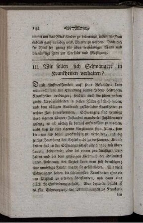 III. Wie sollen sich Schwangere in Krankheiten verhalten?