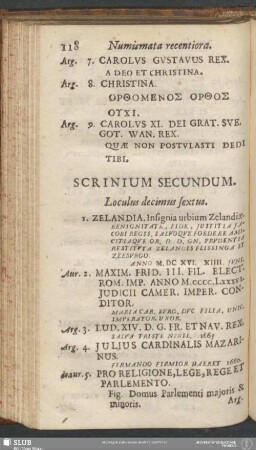 Scrinium Secundum. [Numismata recentiora]