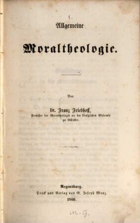 Allgemeine Moraltheologie