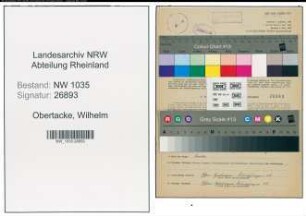 Entnazifizierung Wilhelm Obertacke , geb. 02.01.1905 (Versandgehilfe)