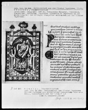 Perikopenbuch aus Kloster Tegernsee — Evangelist Matthäus, Folio 1verso